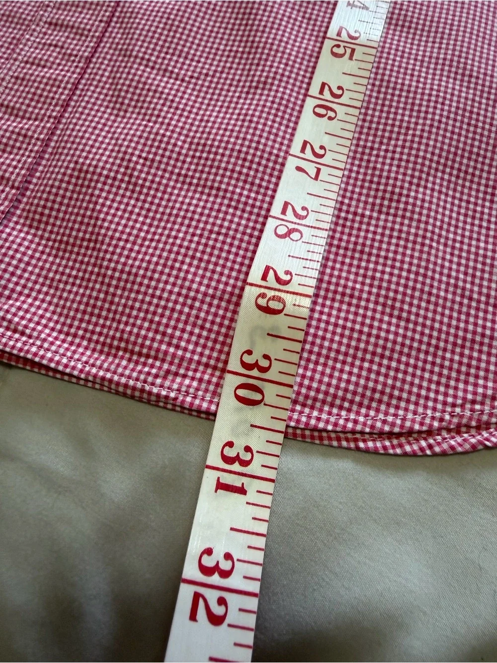J. Crew Red and White Gingham Button Down Cotton Shirt